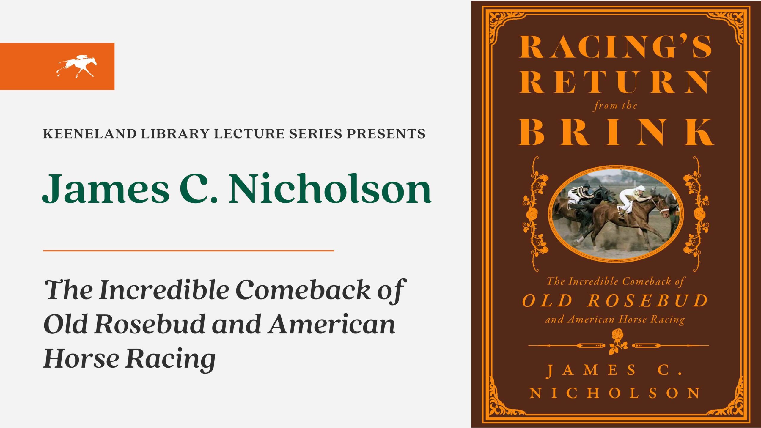 Keeneland Library Lecture Series Presents: An Evening with James C. Nicholson