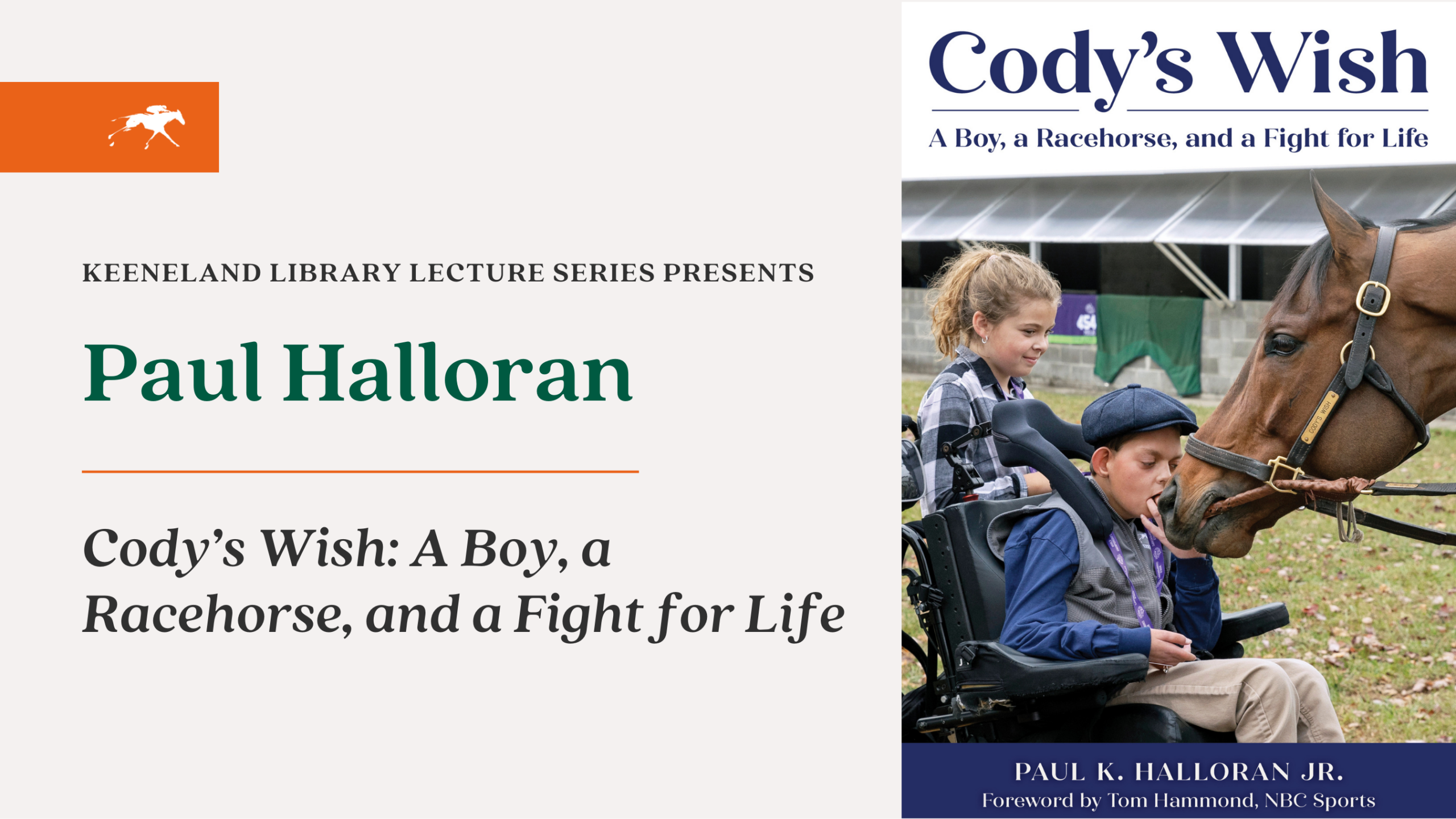 Keeneland Library Lecture Series Presents: An Evening with Paul Halloran